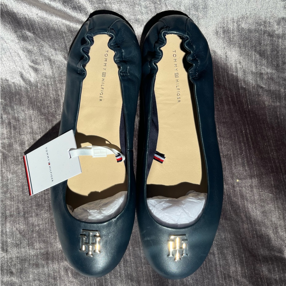Leather Navy Blue Tommy Hilfiger ballet flats